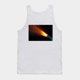 Burning fuse with sparks on black background Tank Top